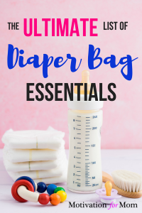 diaper bag essentials, diaper bag checklist, what should i put in my diaper bag, everything you'll need for baby