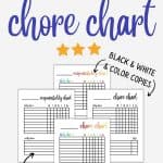 printable kids chore chart