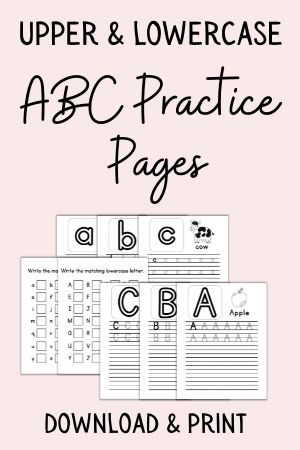 abc learning worksheets for kids