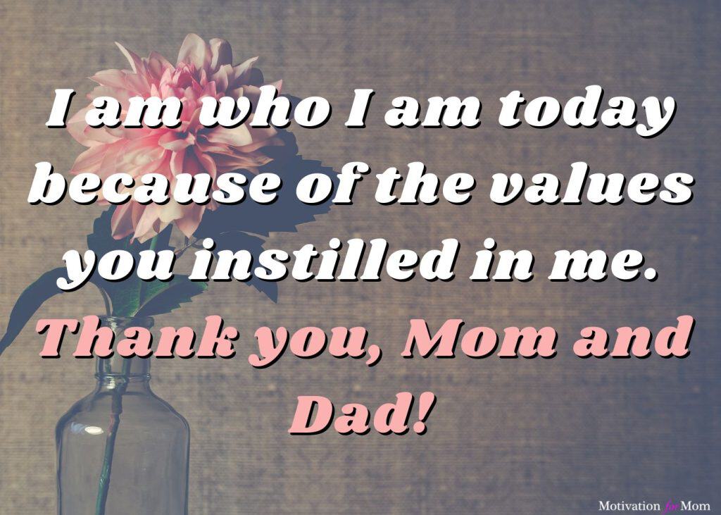thank you mom and dad quotes, thank you cards for mom and dad