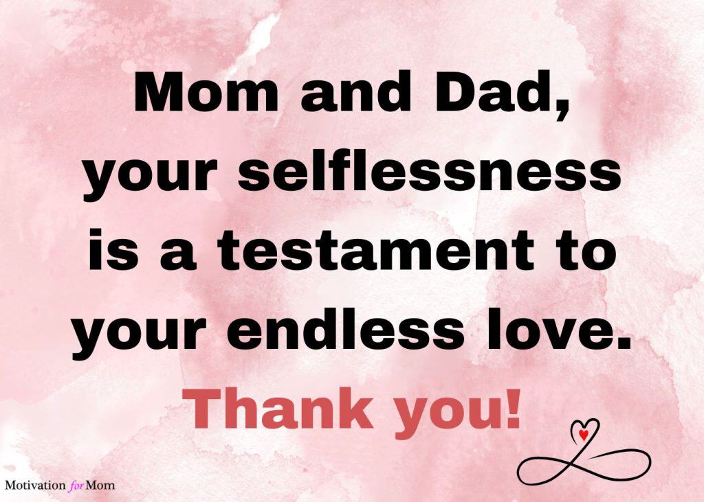 thank you mom and dad quotes, thank you cards for mom and dad